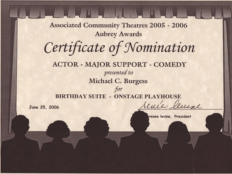 Associated Community Theatres 2005-2006 Aubrey Awards